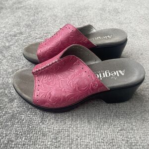 Alegria Shoes Womens Size 5 Pink Tooled Leather Sasha Dolly Fuchsia Comfort